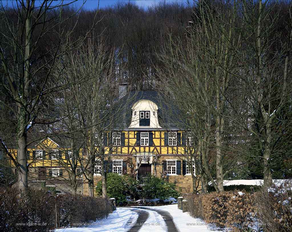 Rnderoth, Ruenderoth, Engelskirchen, Oberbergischer Kreis, Bergisches Land, Blick auf Haus Walbach in Winterstimmung