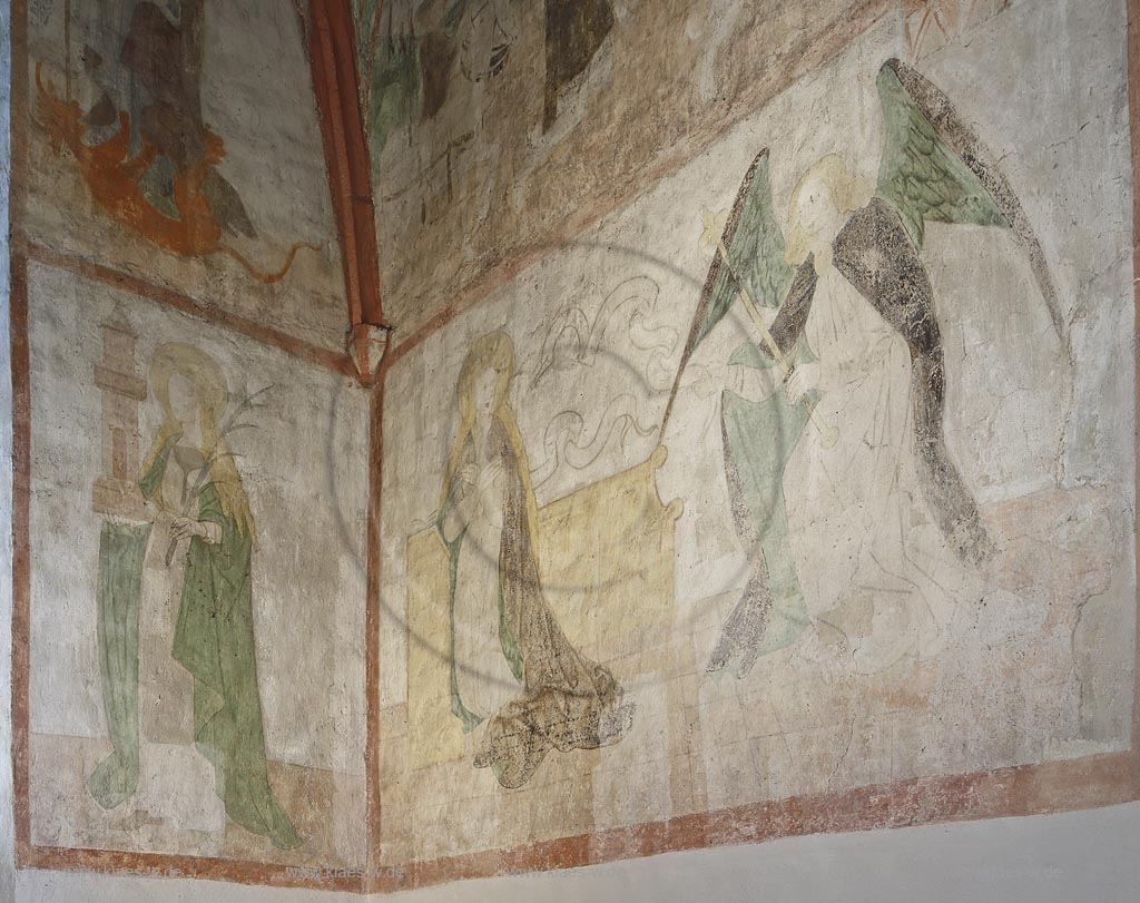 Nuembrecht Marienberghausen, Bunte Kerke, Fresken mit Engel; Nuembrecht Marienberghausen, church Bunte Kerke, frescos with angel.