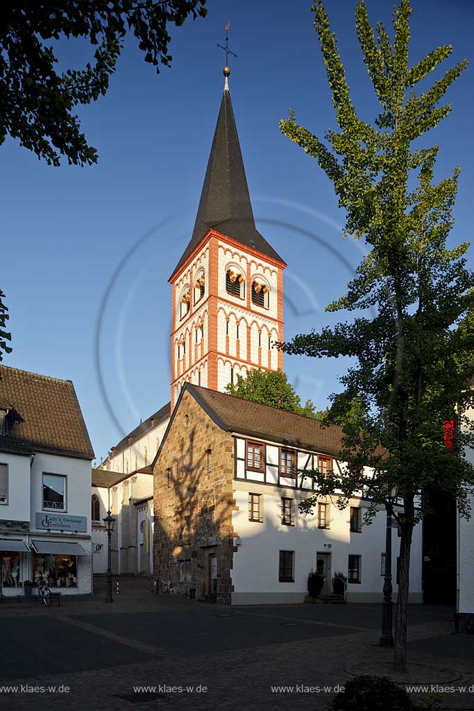 Siegburg, Blick auf St. Servatius Kirche, Kirchturm, View to the St. Servatius church