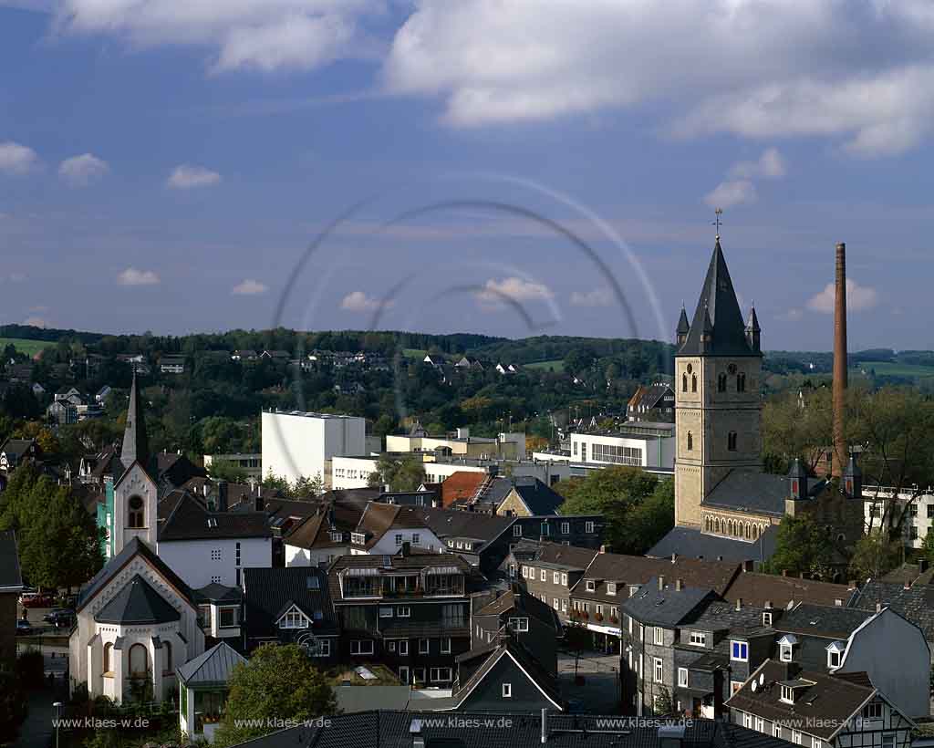 Wipperfrth, Wipperfuerth, Oberbergischer Kreis, Bergisches Land, Regierungsbezirk Kln, Blick auf Stadt mit Kirchen  