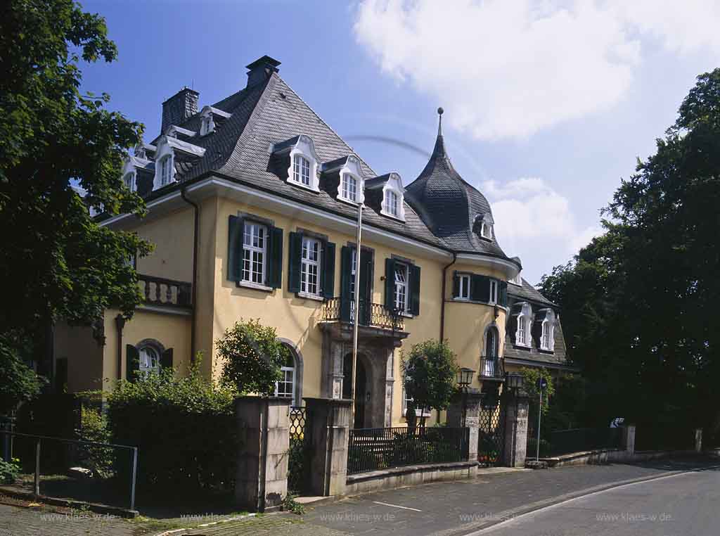 Elberfeld, Wuppertal, Regierungsbezirk Dsseldorf, Duesseldorf, Blick auf Villa Springorum im Briller Viertel