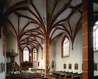 Neuerburg, Landkreis Eifelkreis Bitburg-Prm, Eifel, Blick in Gotische Pfarrkirche St. Nikolaus  