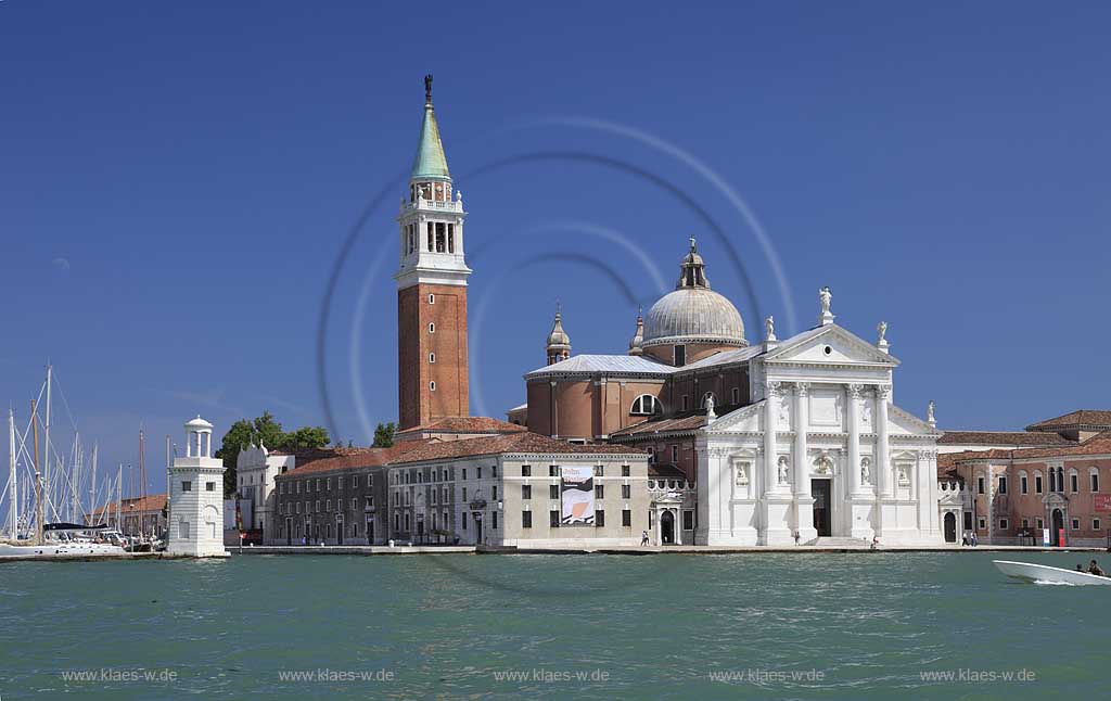 Venedig Blick ueber den Kanal di San Marco zur Isola Santa Giorgio Maggiore; Venice view over canale di San Marco to Isola Dan Giorgio Maggiore 