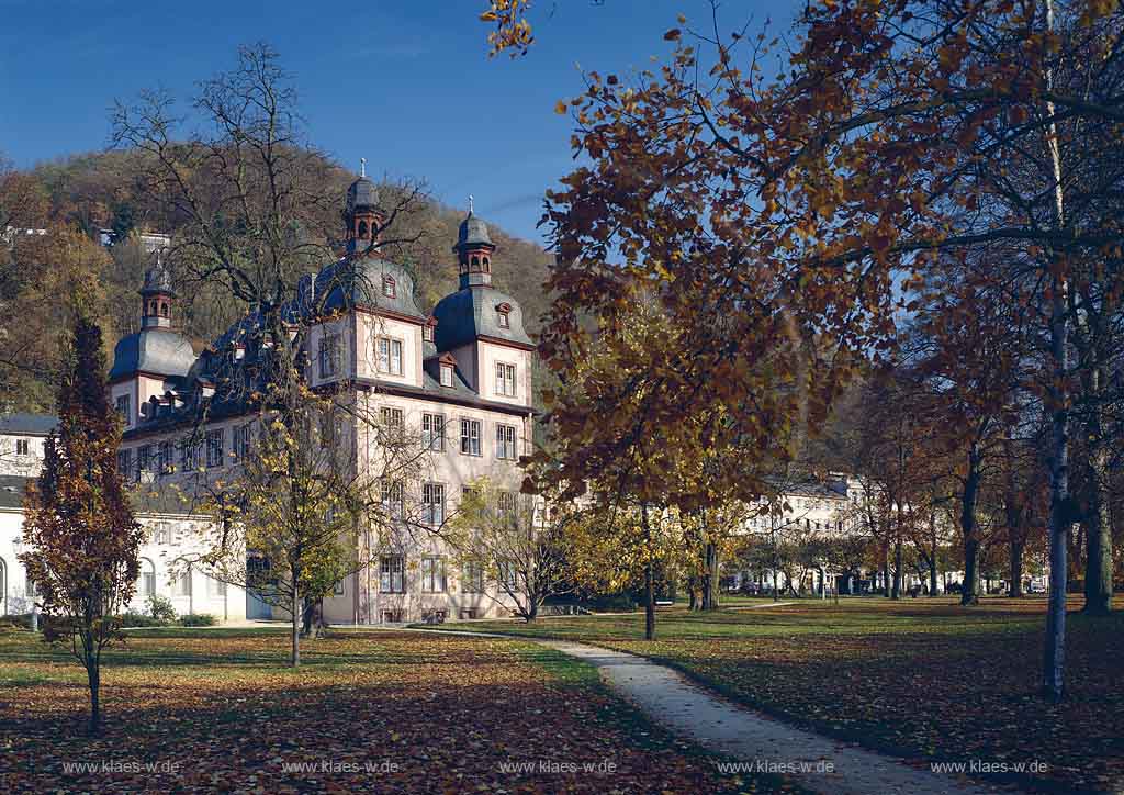 Bad Ems, Rhein-Lahn-Kreis, Westerwald, Blick aufs staatliche Badehaus, Stadtschloss,  Zu den Viertrmen, Viertuermen