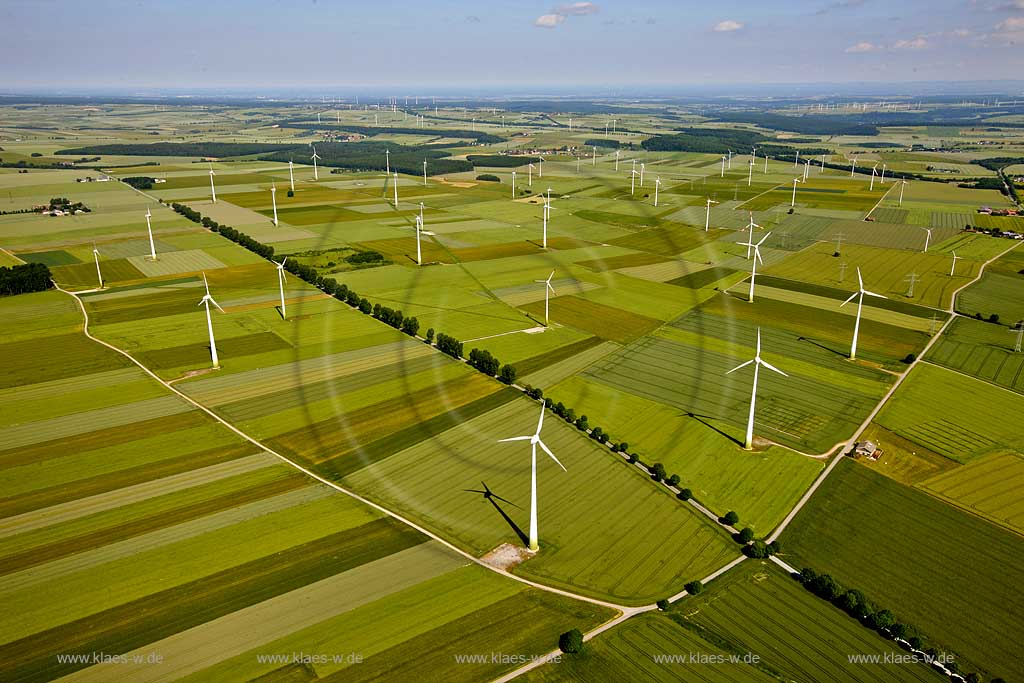 Luftbild, Windkraftwerke, Windpark,  Luftbild, Marsberg, Hochsauerlandkreis, North Rhine-Westphalia, Germany, Europa