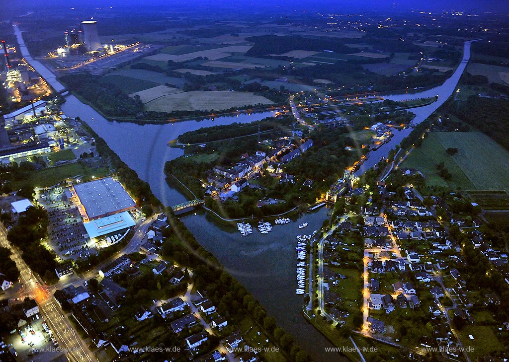 Schiffshebewerk Henrichenburg, Hagem, Waltrop, Ruhrgebiet Extraschicht 2009 Nachtflug, Nordrhein-Westfalen, Deutschland, Europa