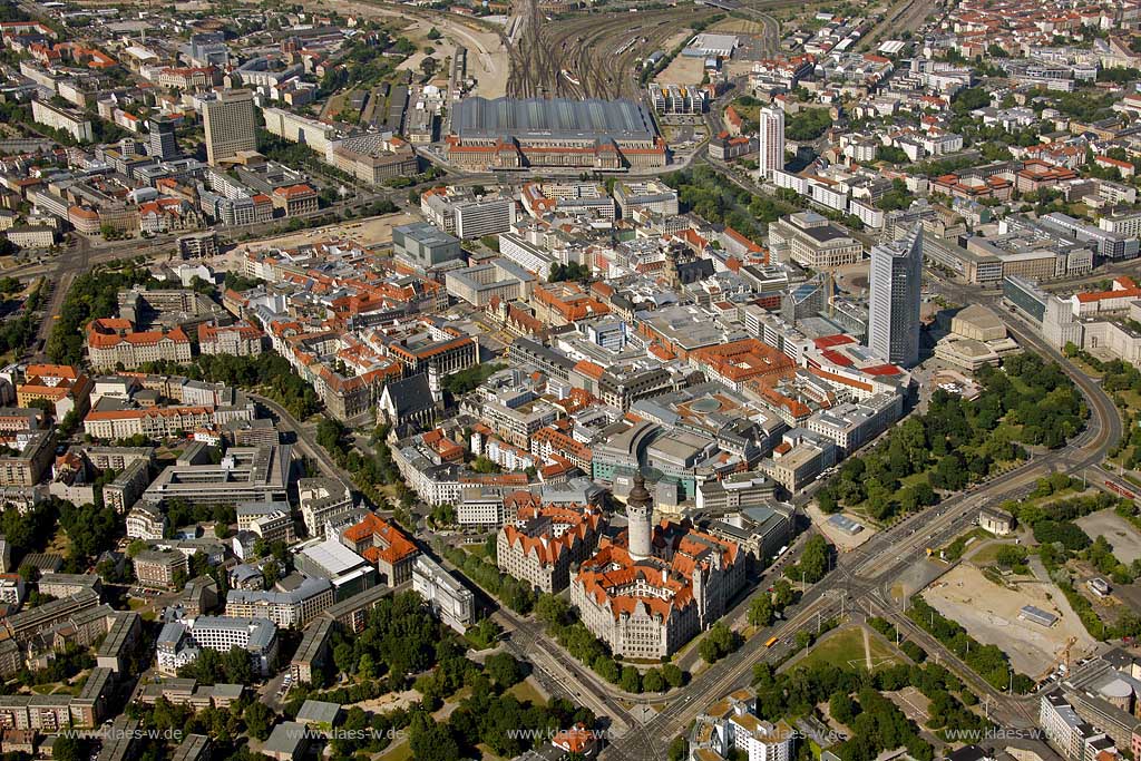 Luftbild, Stadtmitte, Neues Rathaus, Stadtverwaltung, Luftbild, Karl-Tauchnitz-Stra√e, Leipzig, Sachsen, Germany, Europa