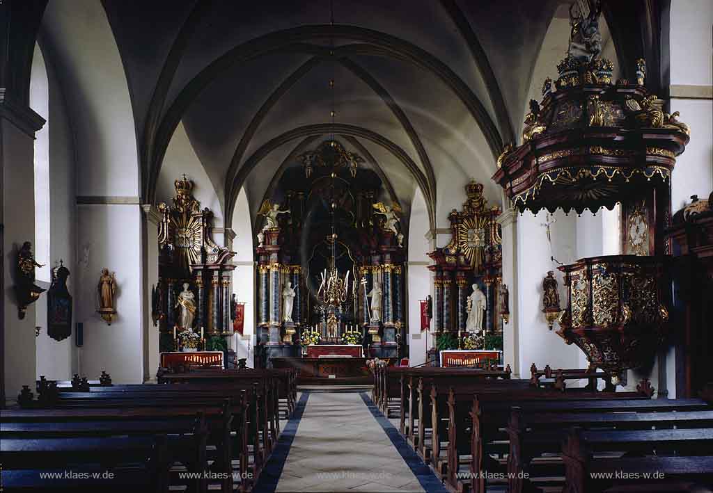 Vreden, Zwillbrock, Kreis Borken, Mnster, Muenster, Mnsterland, Muensterland, Blick in Barocke Kirche