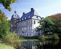 Hovestadt, Lippetal, Kreis Soest, Mnster, Muenster, Mnsterland, Muensterland, Blick auf Schloss, Wasserschloss Hovestadt