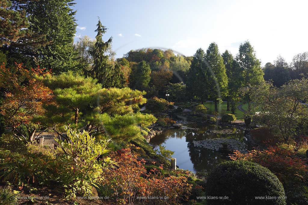 Dortmund Westfalenpark  Japanischer Garten in Herbstlandschaft; Westphalian Park Japanese Garden in autumn landscape
