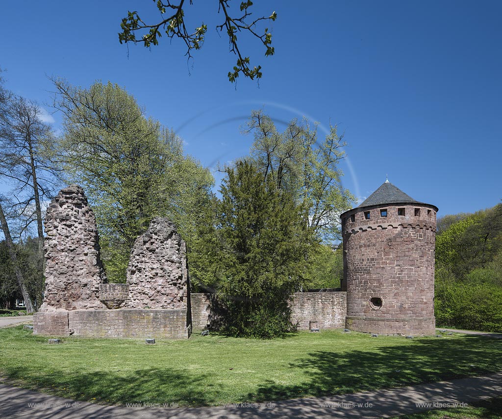 Illingen, Burg Kerpen, Rundturm und Burgmauer; Illingen castle Kerpen