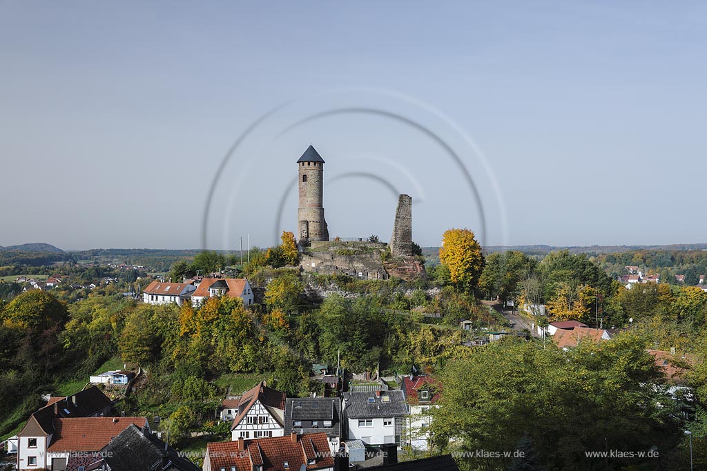 Kirkel-Neuhaeusel, Burgruine Burg Kirkel; Kirkel-Neuhaeusel, castle ruin Burg Kirkel.