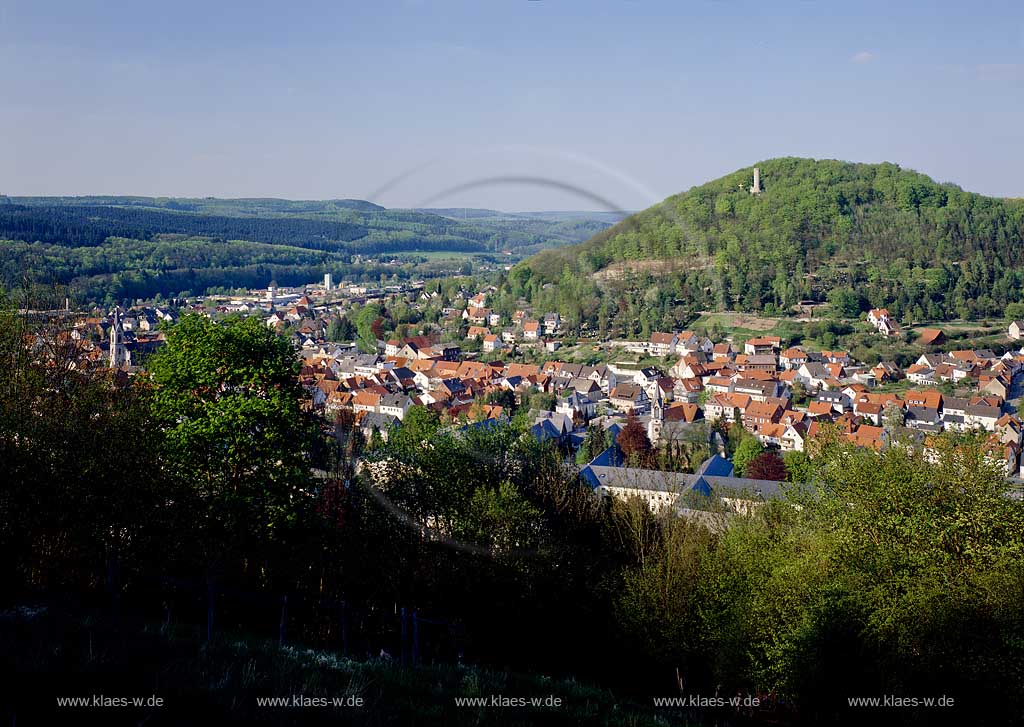 Marsberg, Hochsauerlandkreis, Blick auf Stadt und Landschaft, Sauerland
