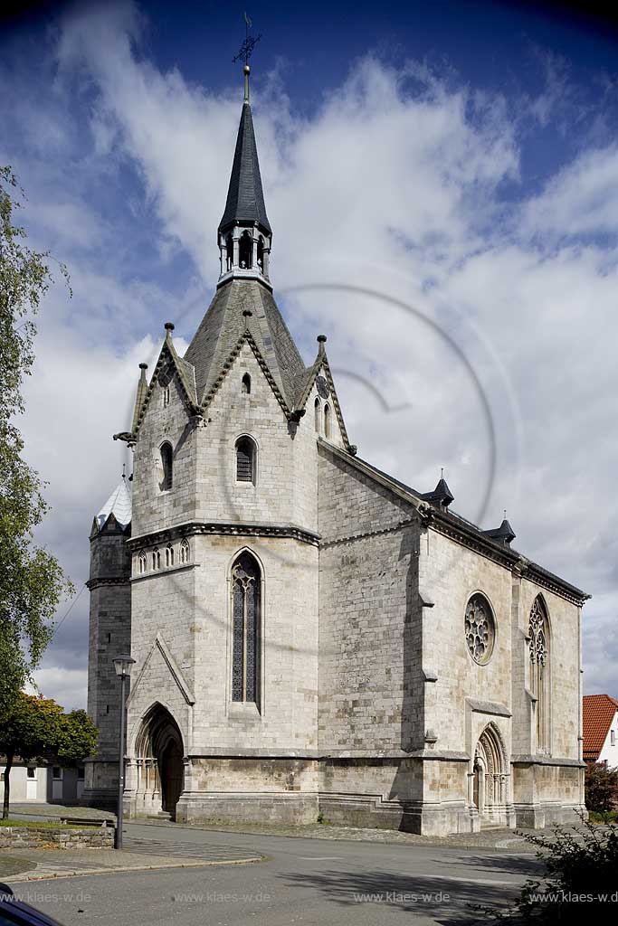 Marsberg, Obermarsberg, Hochsauerlandkreis, Blick auf Nikolaikirche, Sauerland