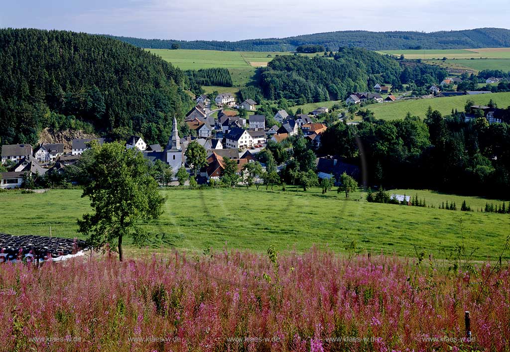 Medebach, Dreifeld, Hochsauerlandkreis, Blick auf Ort, Sauerland