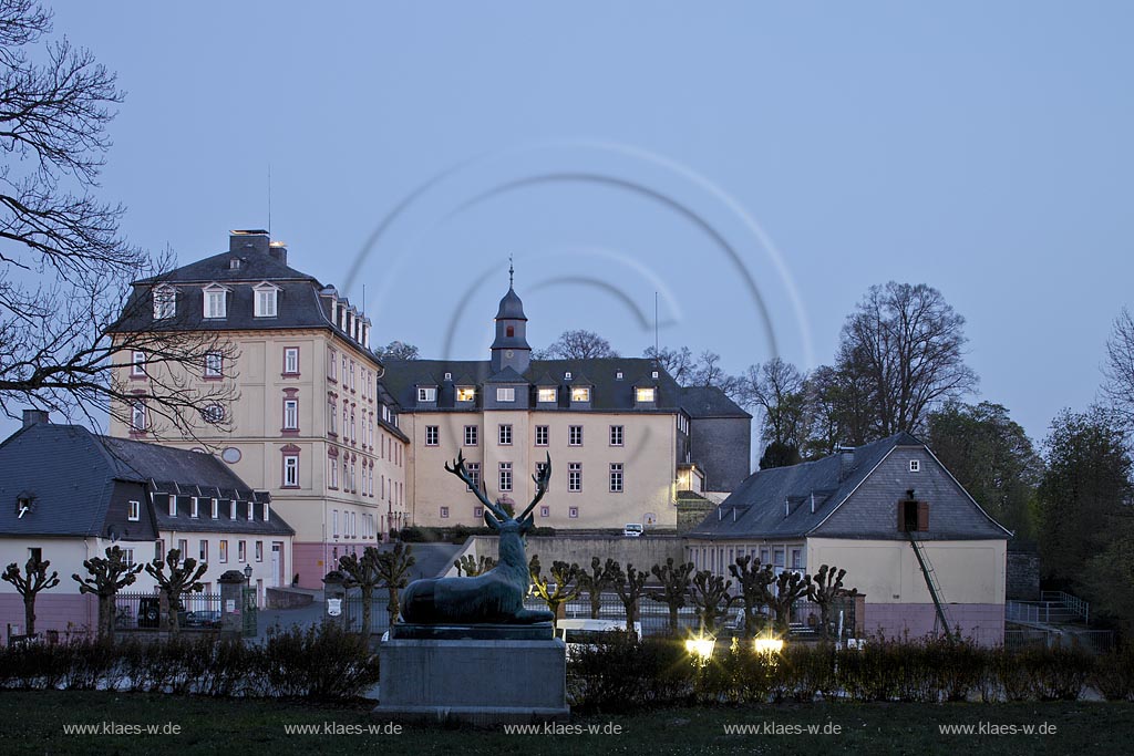 Bad Laasphe, Schloss Wittgenstein zur blauen Stundet; Bad Laasphe, castle Wittgenstein during blue hour