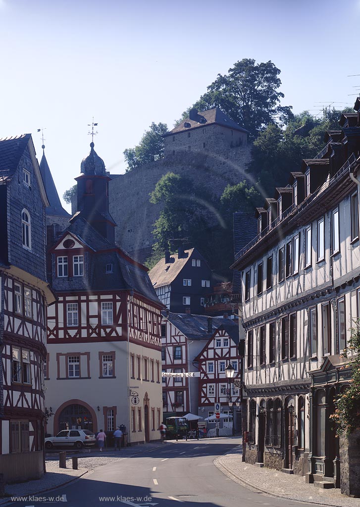 Dillenburg, Blick in Altstadt mit altem Rathaus, Lahn-Dill-Kreis, Hessen, Westerwald