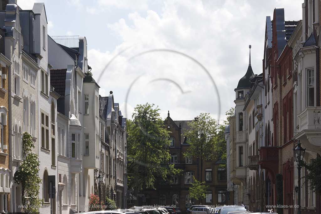 Oberkassel, Dsseldorf, Duesseldorf, Blick auf Fassaden Sonderburg Strasse, Architektur