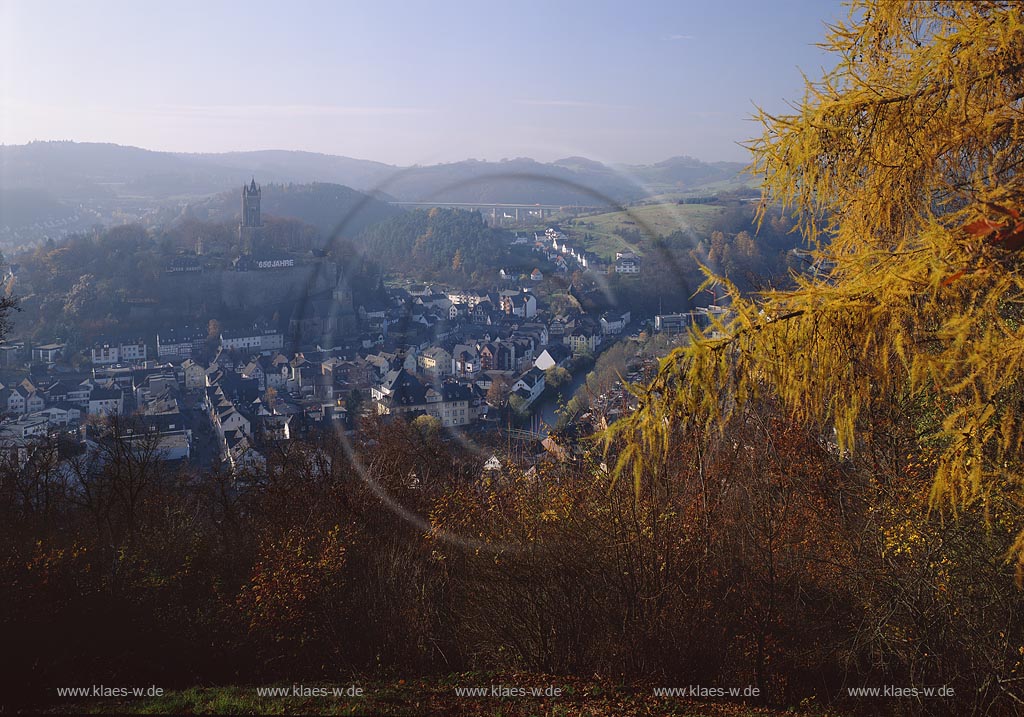 Dillenburg, Blick auf Stadt, Stadtpanorama, sechshundertfnfzigstes, sechshundertfuenzigstes Stadtjubilum, Stadtjubilaeum, Lahn-Dill-Kreis, Hessen, Westerwald